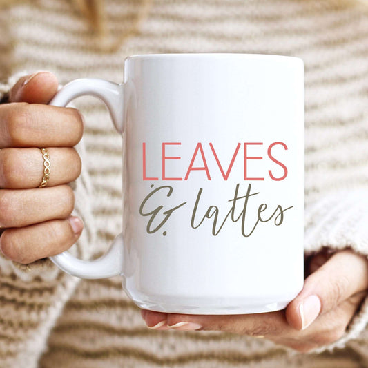 Leaves and Lattes 15 oz mug