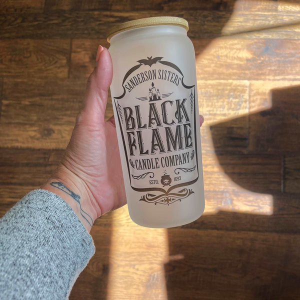 Black Flame Candle Co Glass Can