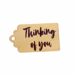 thinking of you wood gift tag  beeuteefull designs