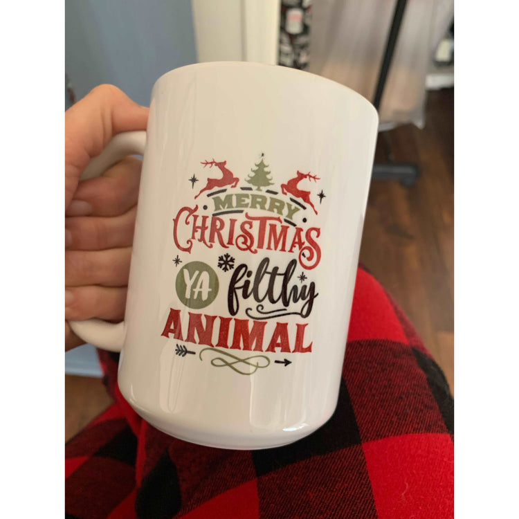 Merry Christmas Ya Filthy Animal Mug 15oz